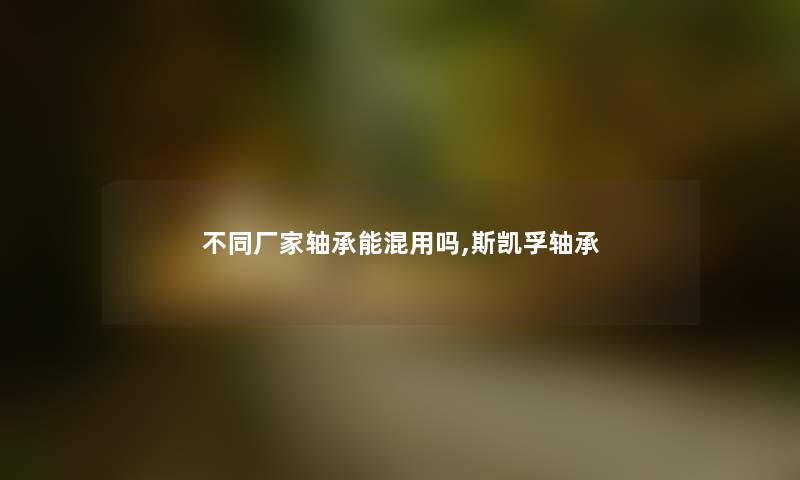 不同厂家轴承能混用吗,斯凯孚轴承
