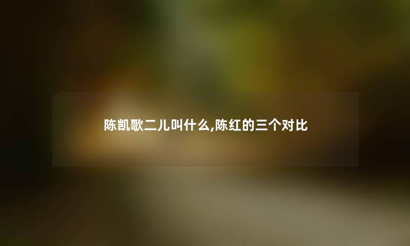 陈凯歌二儿叫什么,陈红的三个对比