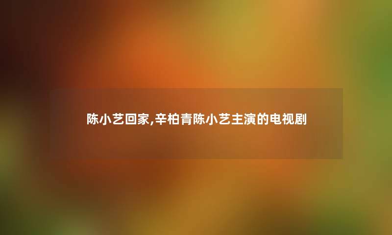 陈小艺回家,辛柏青陈小艺主演的电视剧